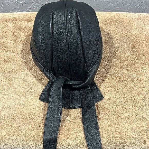 🔥🔥 Vintage HARLEY-DAVIDSON Black Leather Embroidered Bandanna Hat XL - PERFECT - Picture 5 of 10